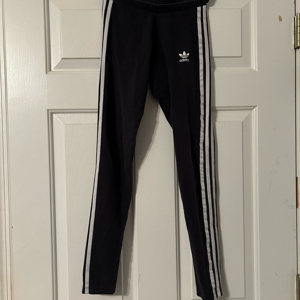 Adidas Black and White Signature Stripes Leggings
